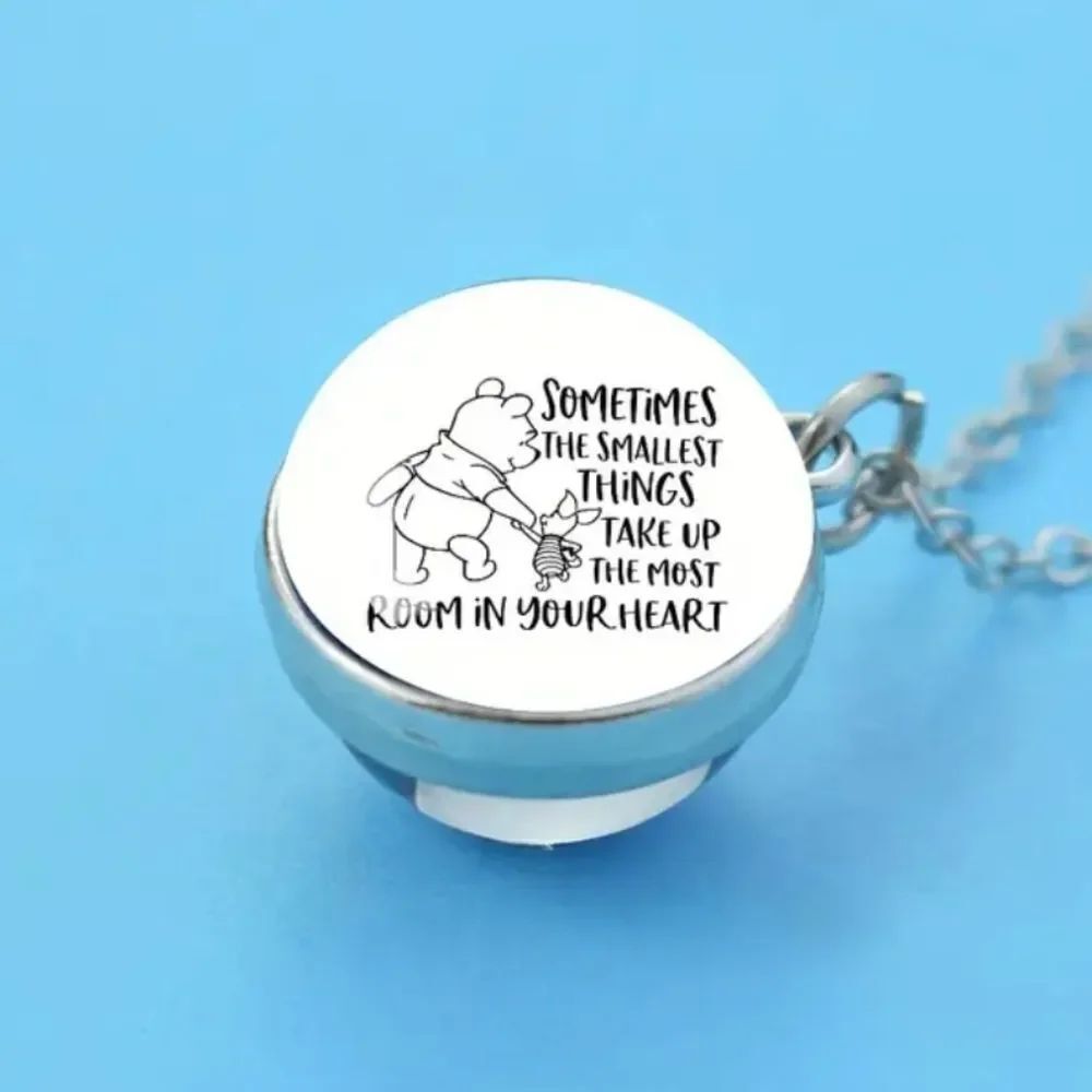 Disney Winnie The Pooh Glass Ball Necklace